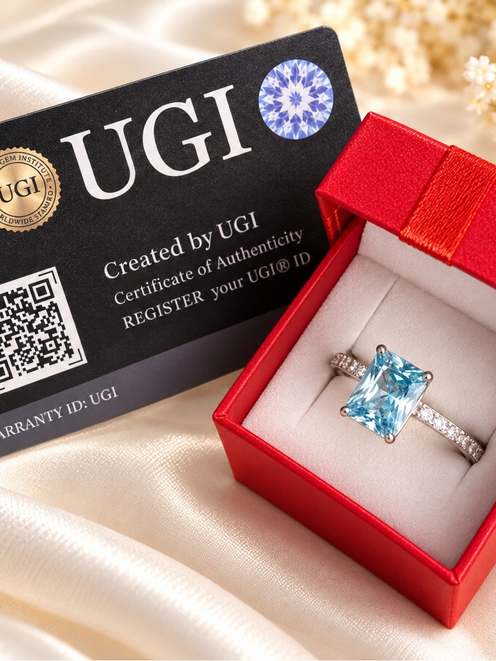 S925 blue gemstone ring 4 carat size 8